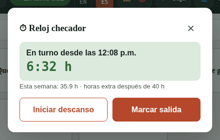 Reloj checador