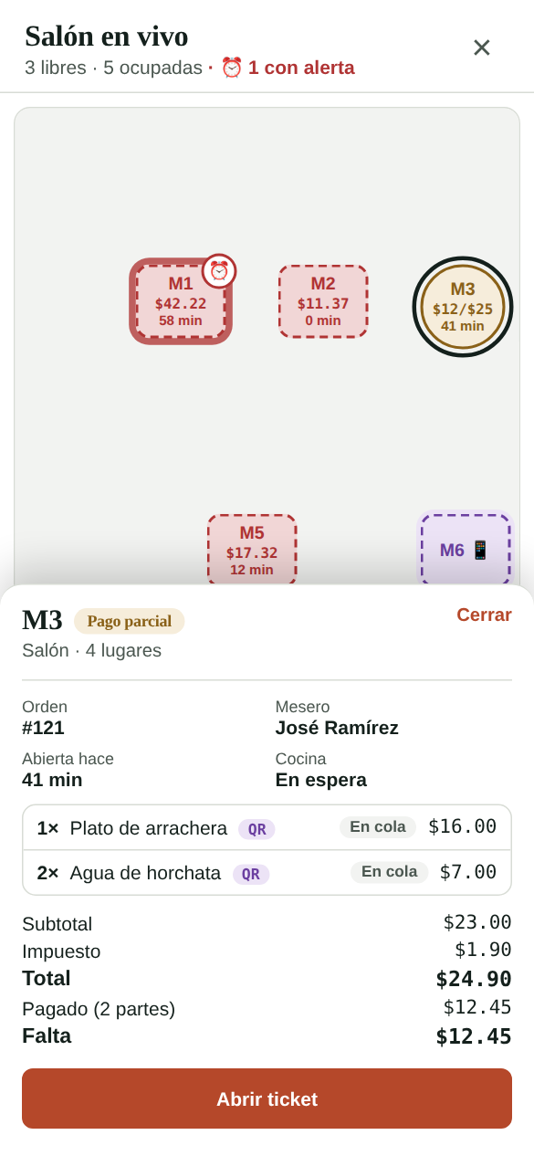 Salón en vivo en el celular