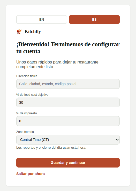 Configuración inicial