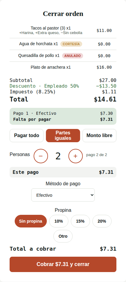 Dividir la cuenta