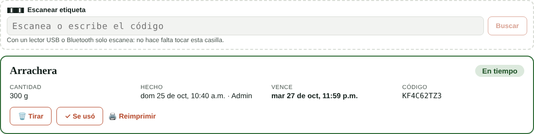 Escanear una etiqueta