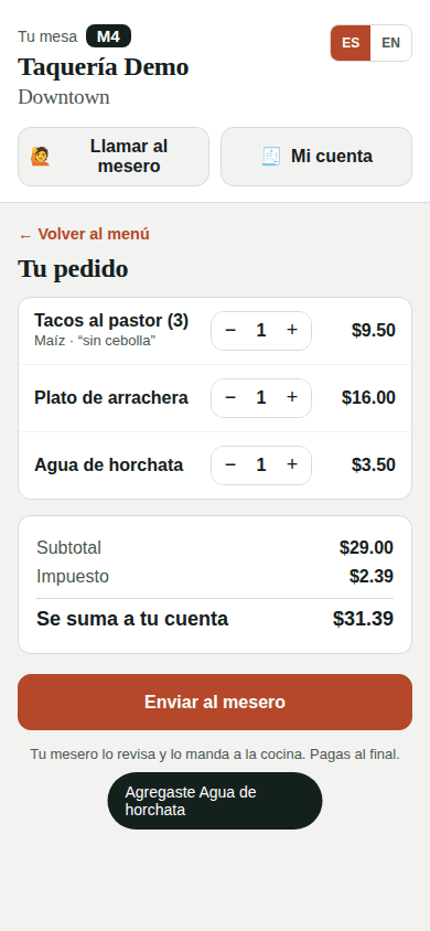 Revisar el pedido antes de enviarlo