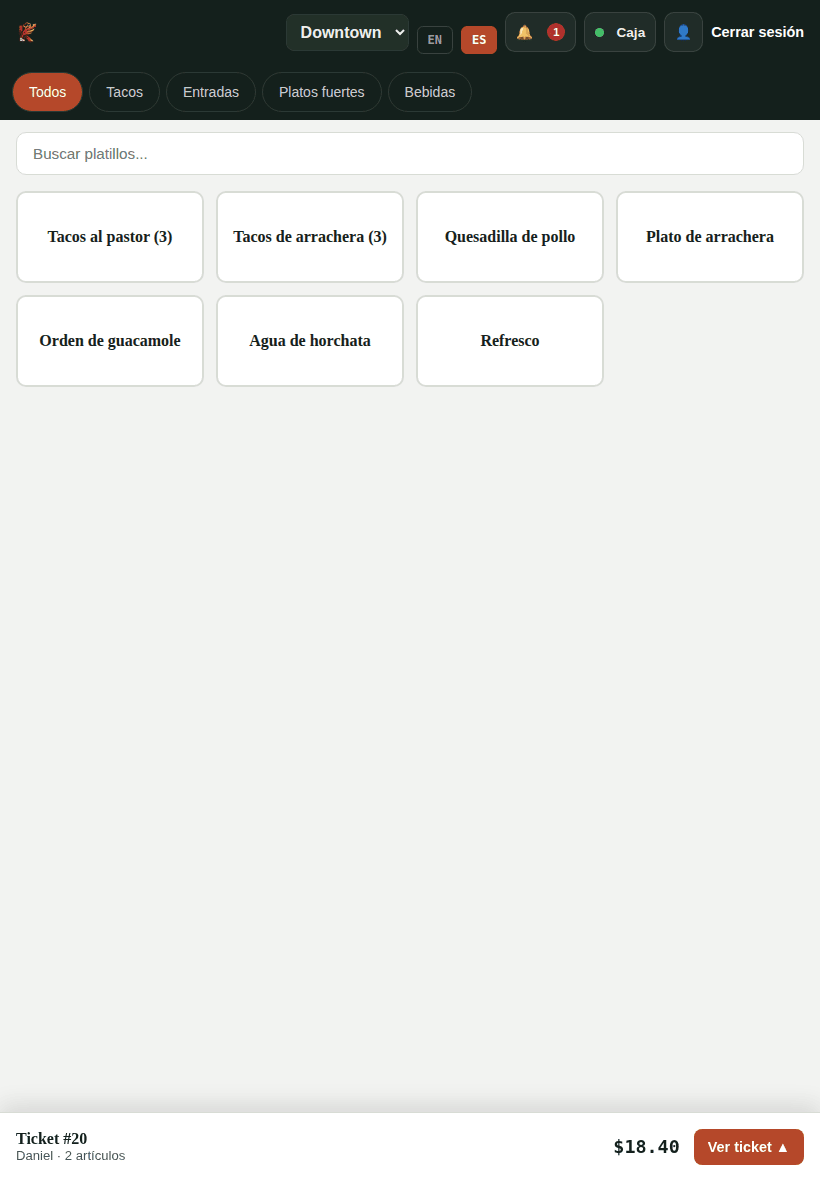 POS en una tablet vertical