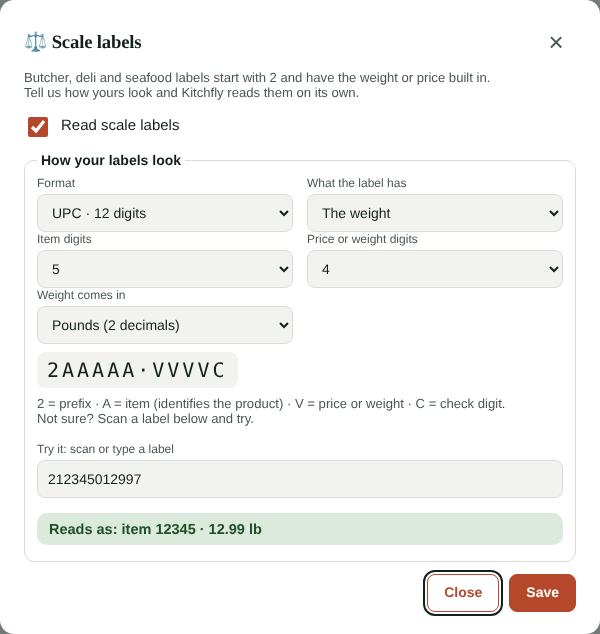 Setting up scale labels