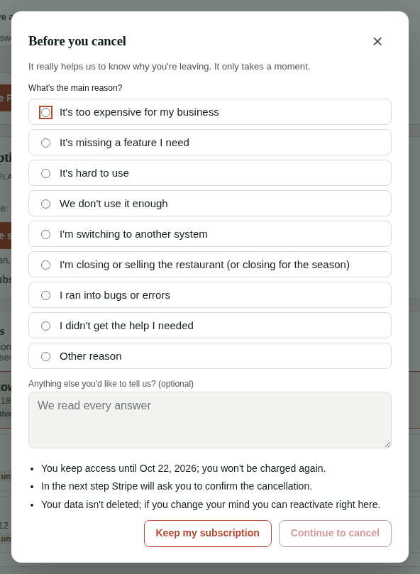 Before you cancel