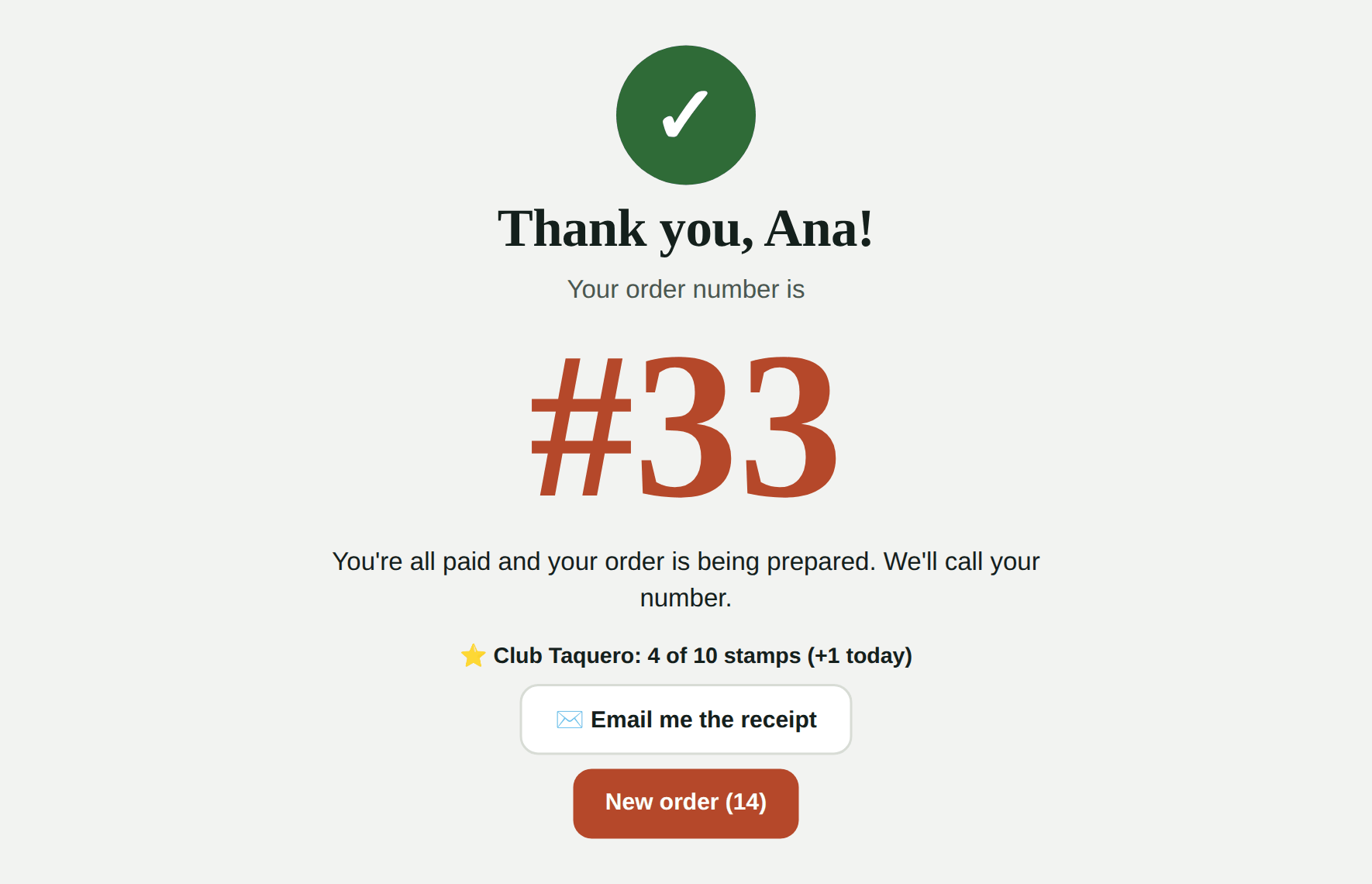 Order number