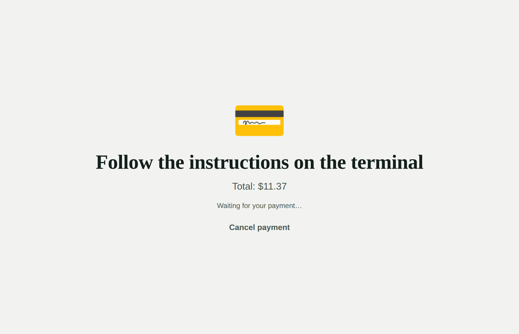 Paying on the terminal