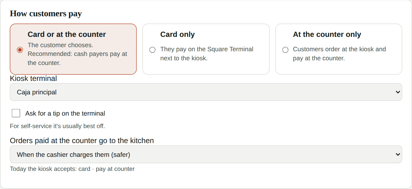 How customers pay