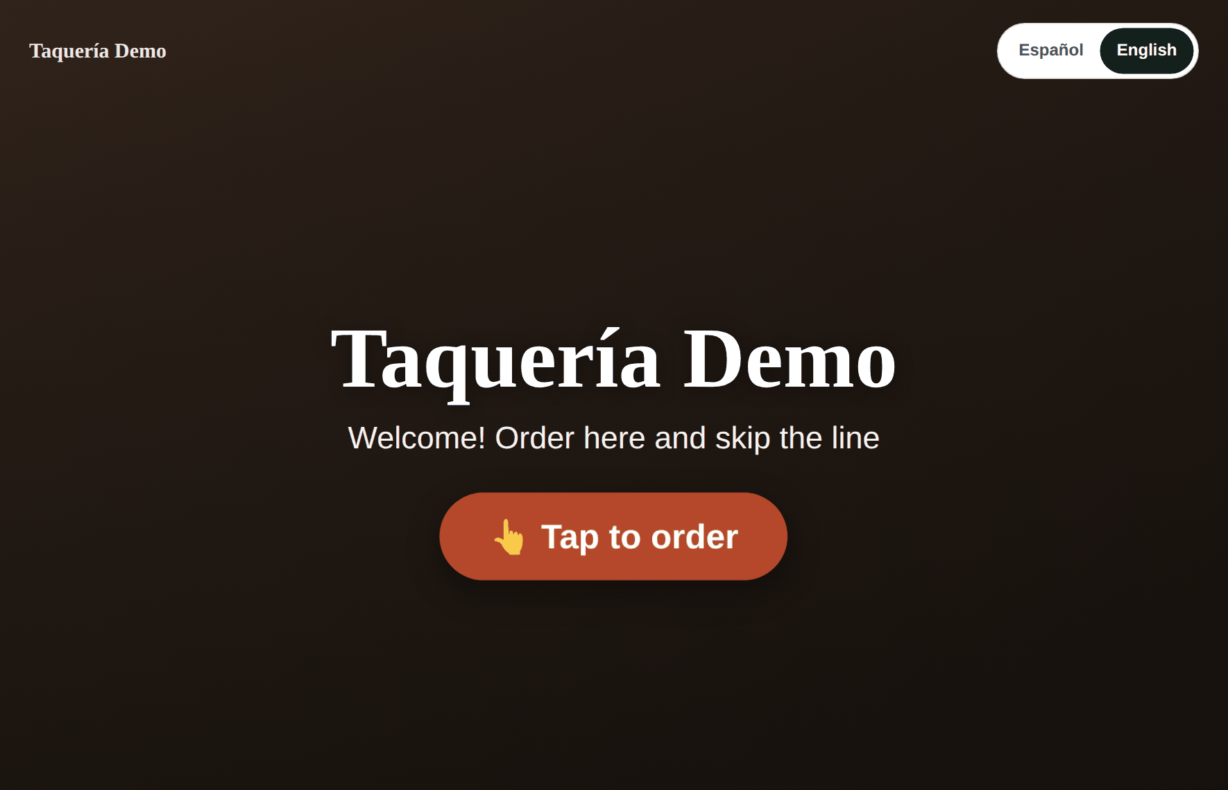 Kiosk start screen