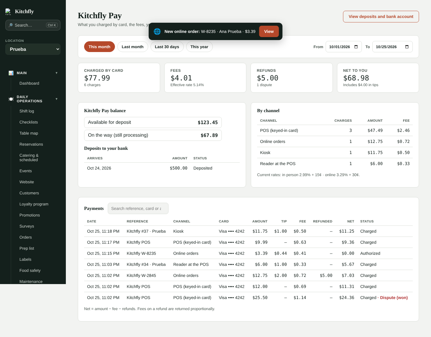 Finance → Kitchfly Pay