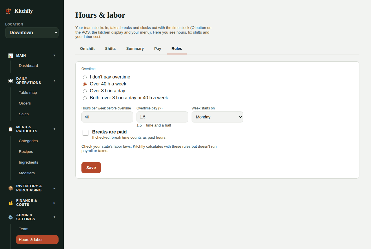 Rules tab