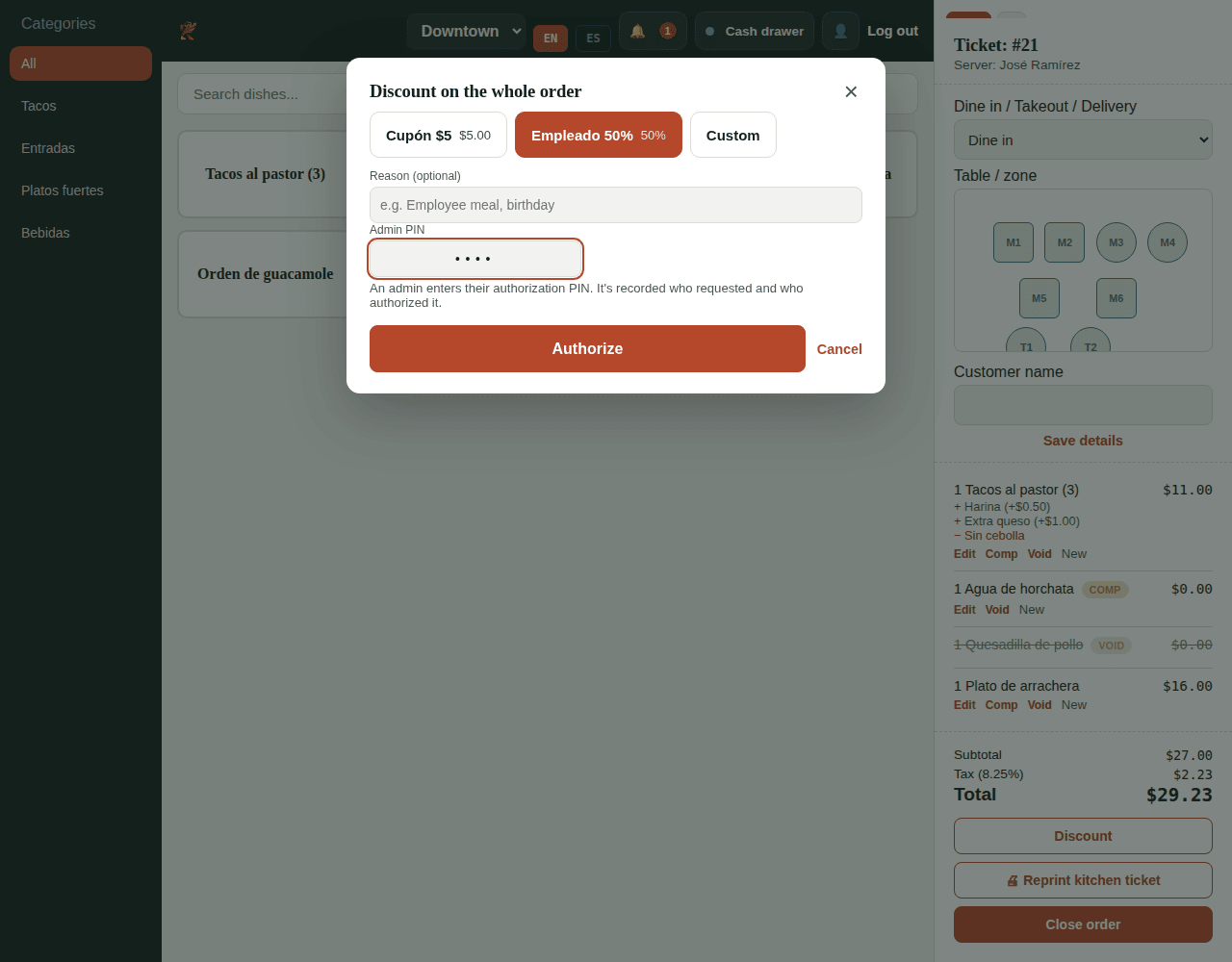 Applying a discount
