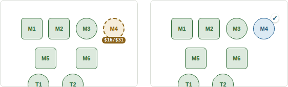 Partially paid and paid tables