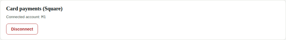 Card payments (Square) in Settings