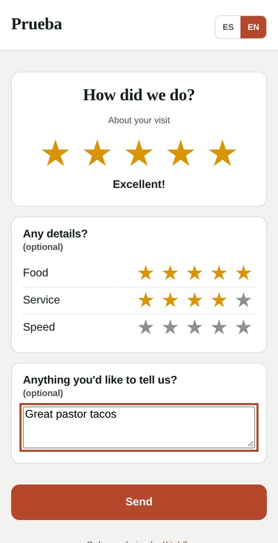 Survey for customers
