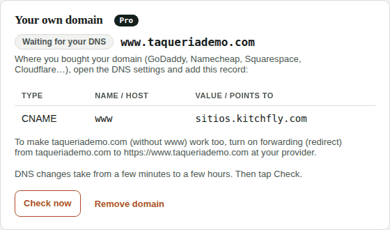 Your own domain