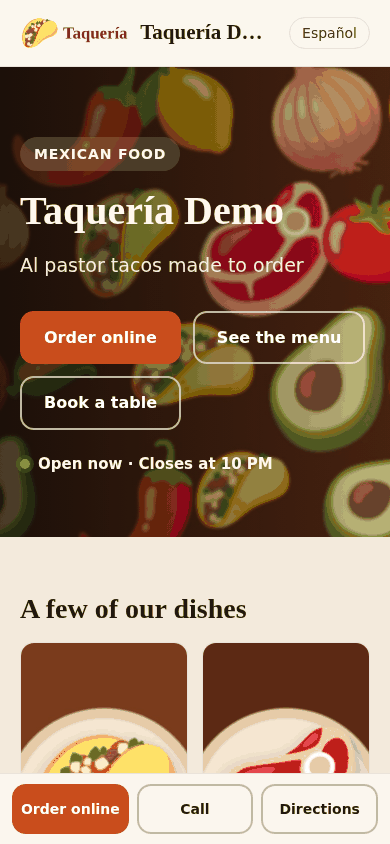 Your website on a customer's phone