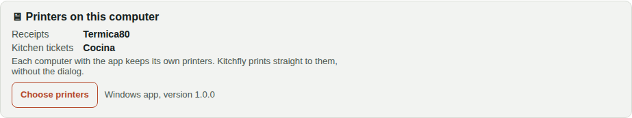 Printers on this computer in Settings → Printing